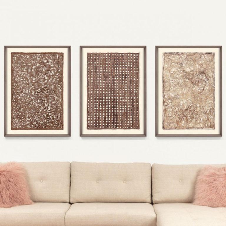 Amate Papers no. 3, handmade paper, framed - Contemporary Art by Unknown