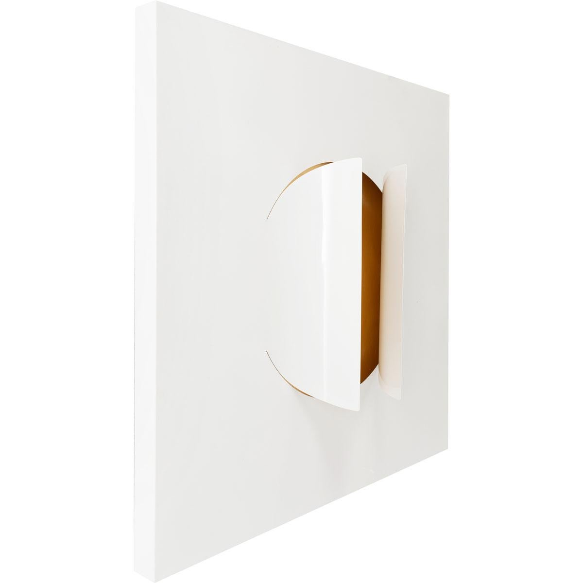 Grand Reveal, White No. 2, metal frame, gold leaf - Art by Unknown