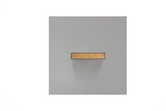 Gold Mind in Grey, metal frame, gold leaf, lucite box