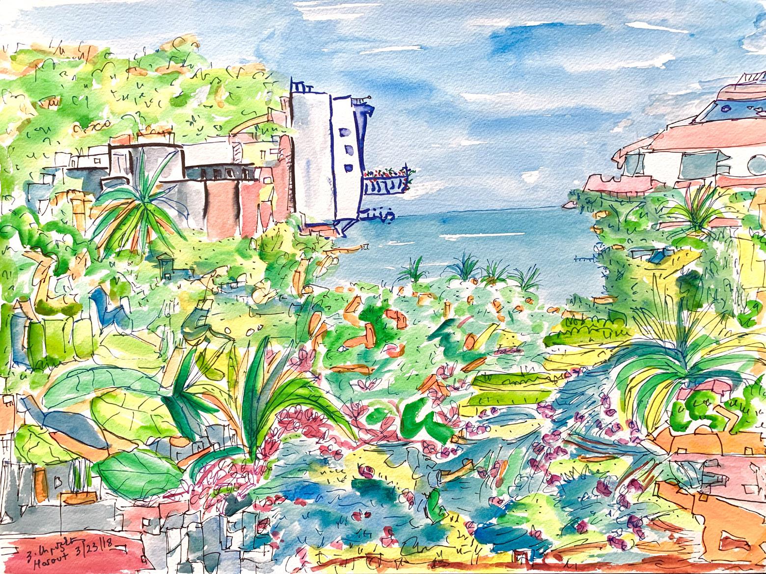 Haroutune Armenian Landscape Painting - Free Flowing, Puerto Vallarta 2018 12x16 watercolor on paper 1