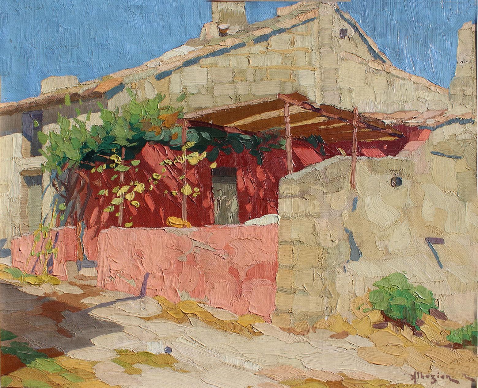 Landscape Painting Ohannes Alhazian - La terrasse en abat-jour, « La terrasse Ombrage ».