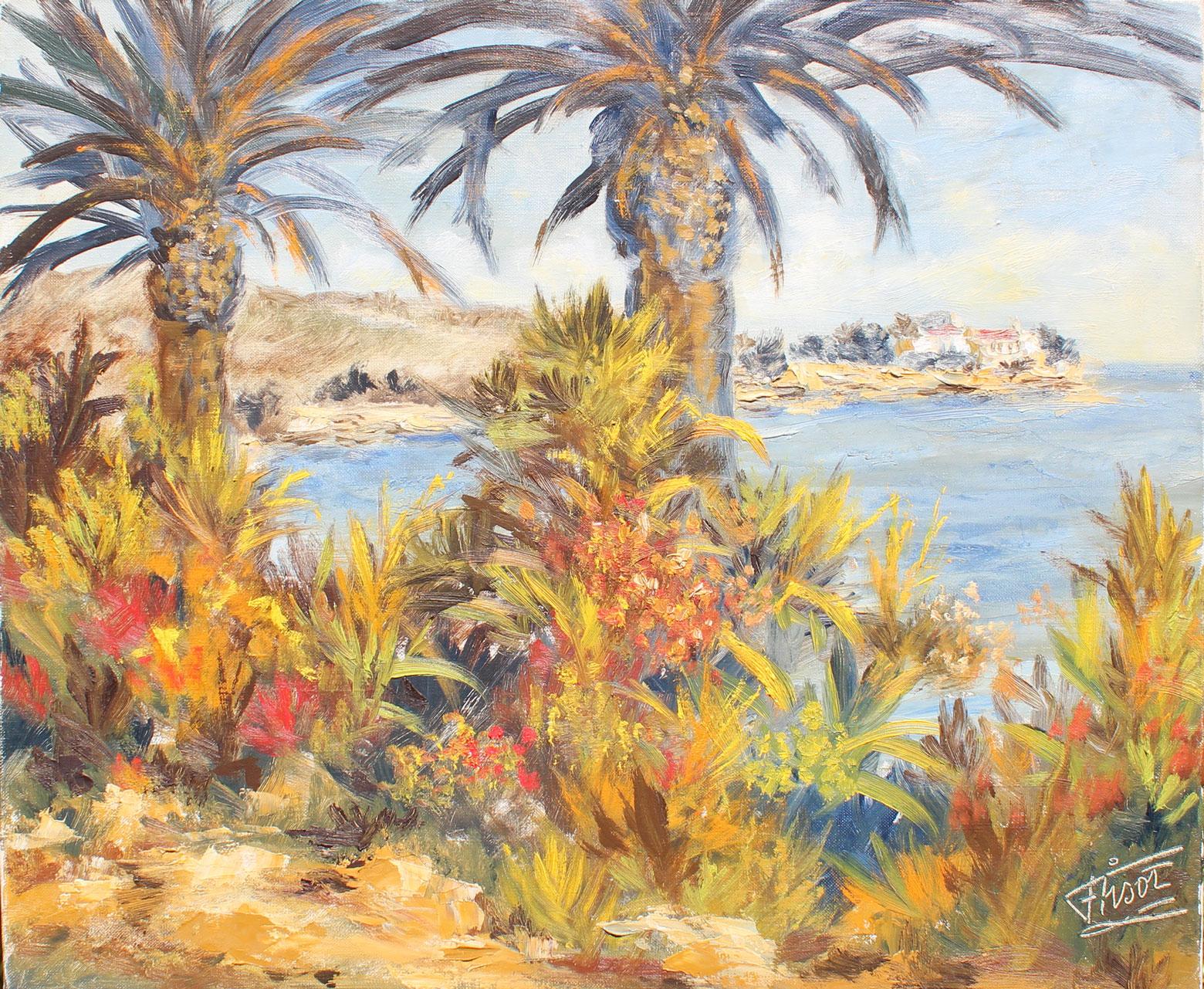 Landscape Painting de Félix Tisot - Palm Beach