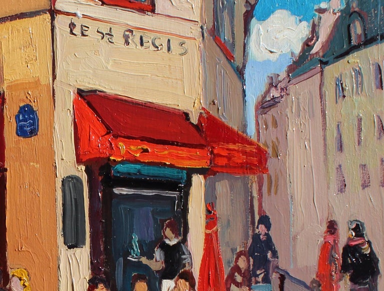 Bistro Chomiere, Paris - Art Deco Painting by Areg Elibekian