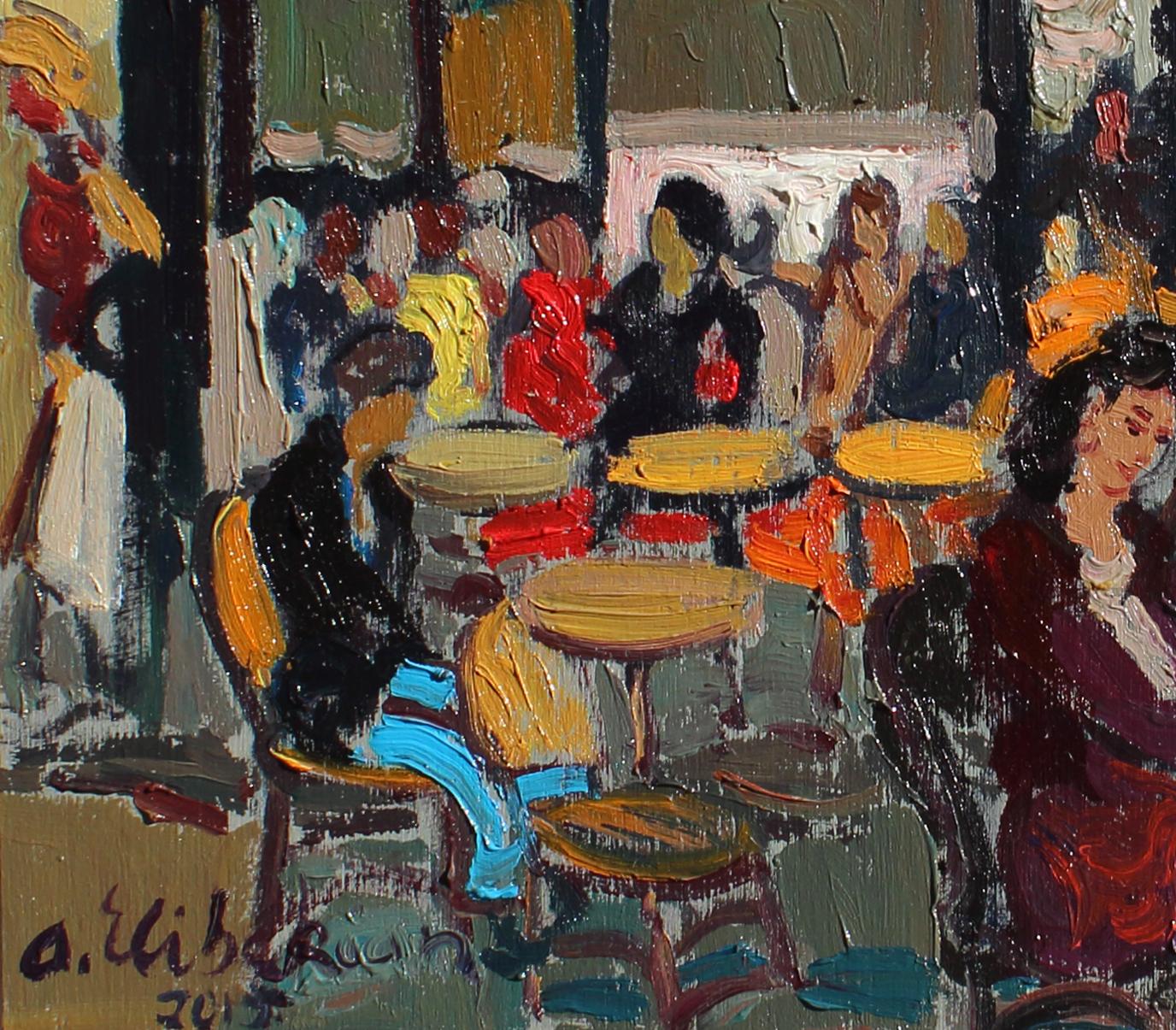 Les Glaces des Bertillion, Paris,  12x10 inches, oil on board.
Artist: Areg Elibekian 