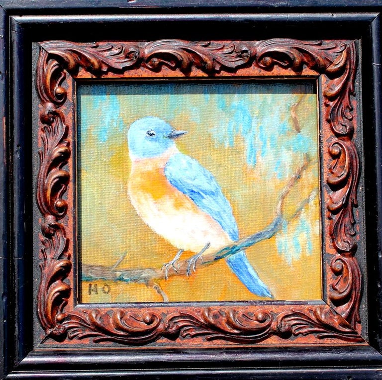  I am so cool by Helga Ohannesian, Blue bird. Oil on canvas. For Sale 3