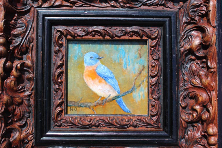  I am so cool by Helga Ohannesian, Blue bird. Oil on canvas. For Sale 4