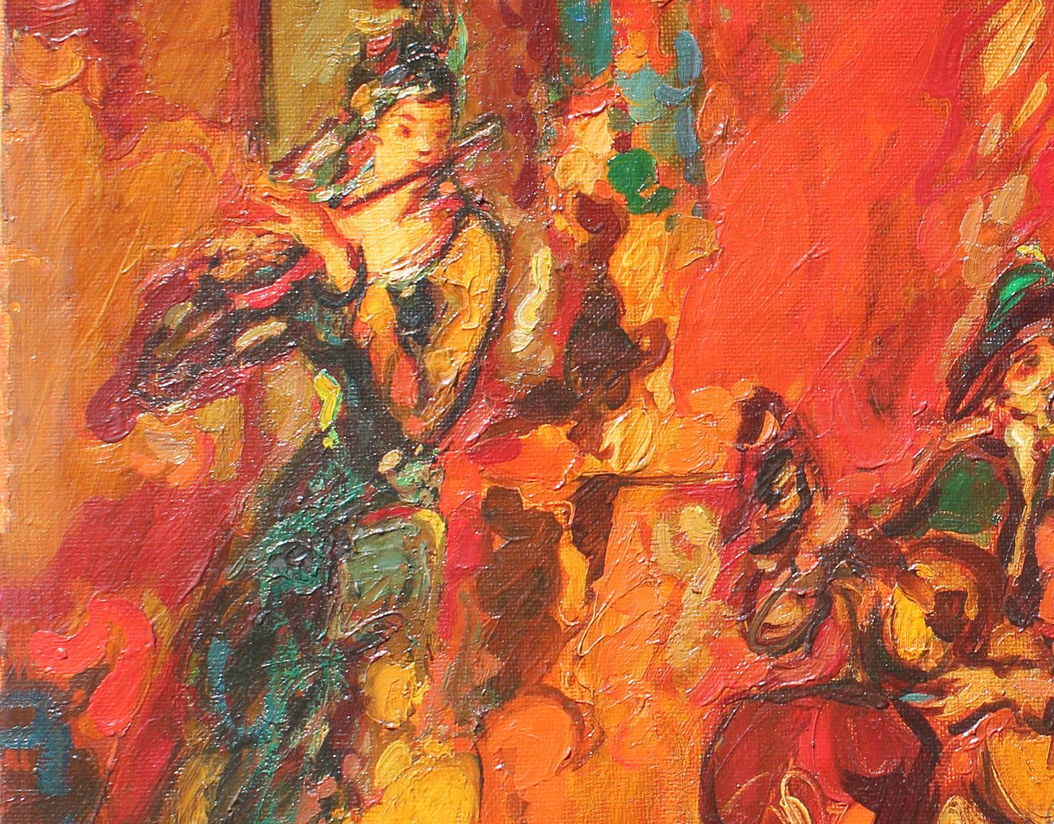 Robert Elibekian, Concerti, 25,5x19,5 pollici. Olio originale su tela - Painting di Robert Elibekyan