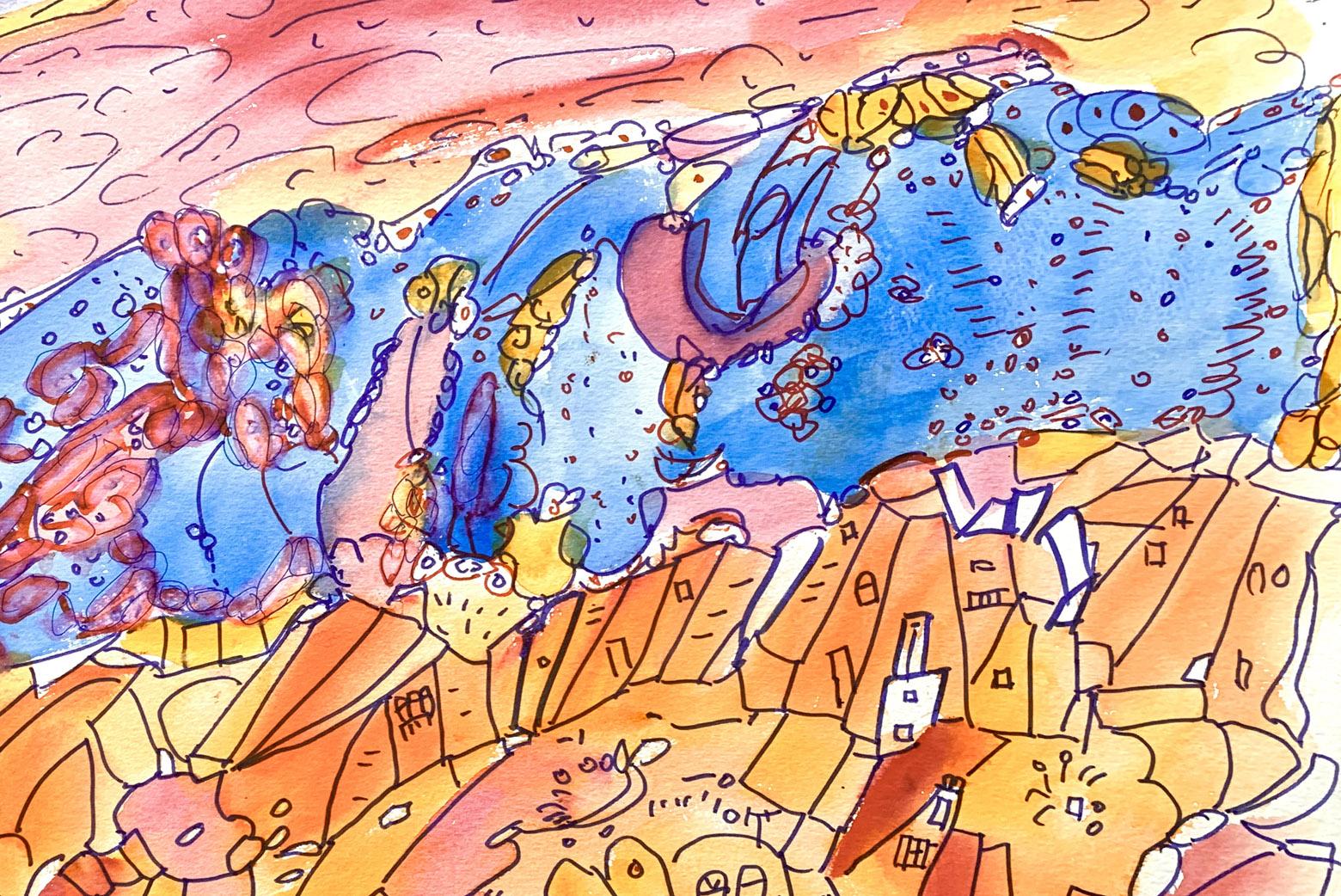 Un estado de ánimo caótico, - Painting Impresionista abstracto de Haroutune Armenian