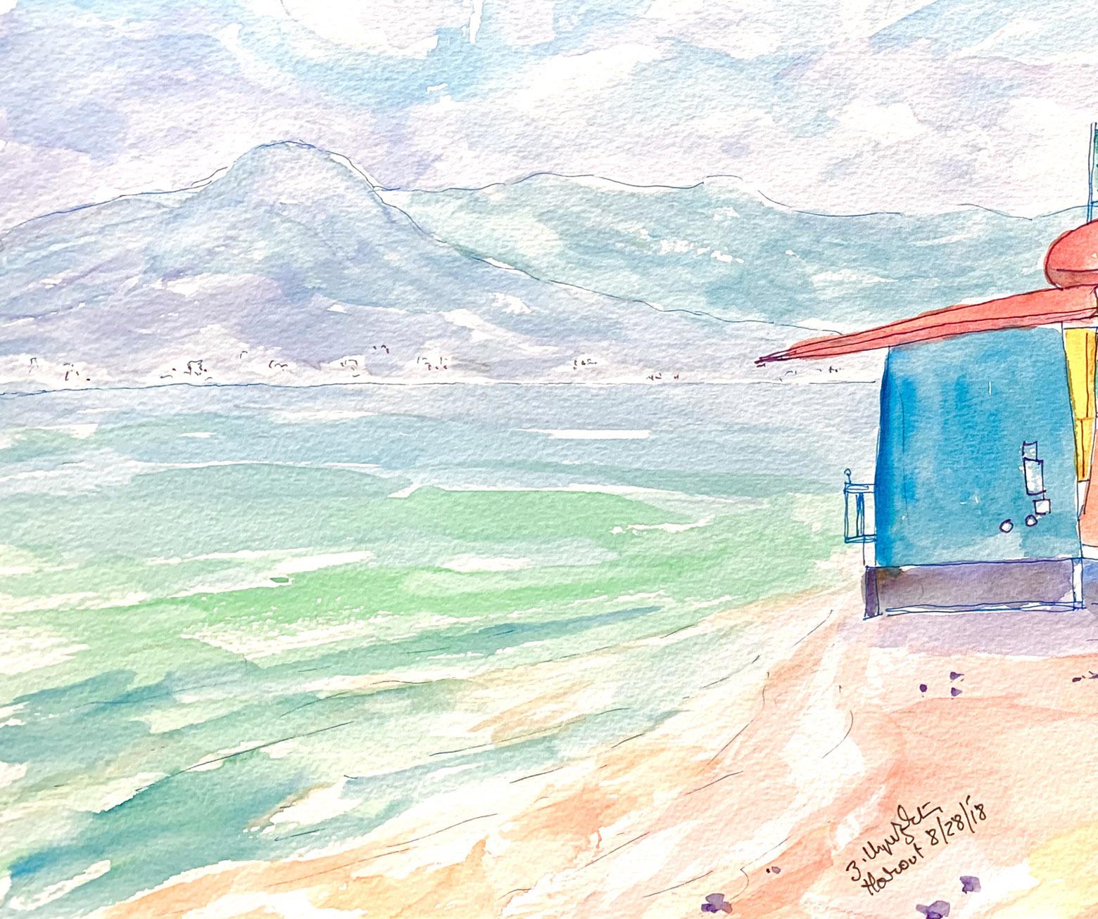 Un'impressione dalla spiaggia bianca di MoalBoal, Cebo - Painting Impressionismo di Haroutune Armenian