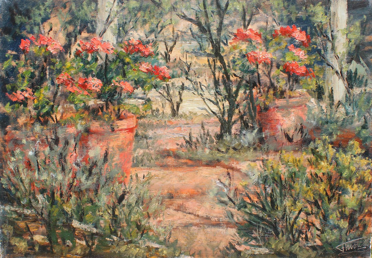 Félix Tisot Landscape Painting - Botanical Garden