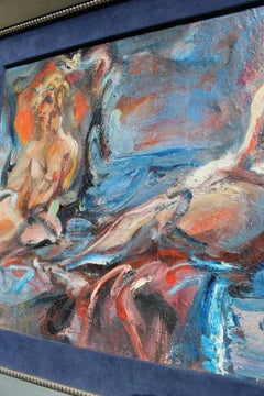 Woman in front of mirror.
