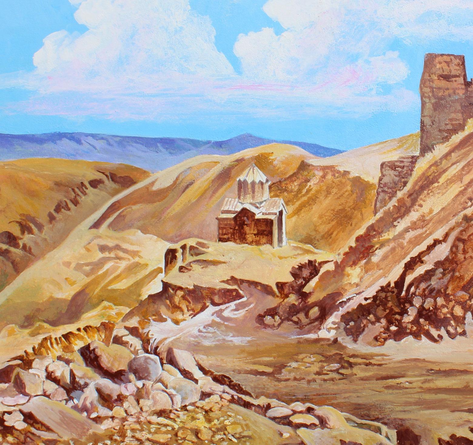 Amberd Fortress and Church Armenia  - Painting by Richard H. Tashjian