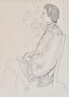 The Chinese Jacket - 20th Century British drawing of a Woman