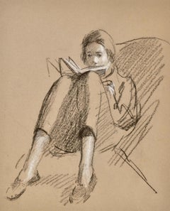 Reading - 20th Century British drawing by John Sergeant