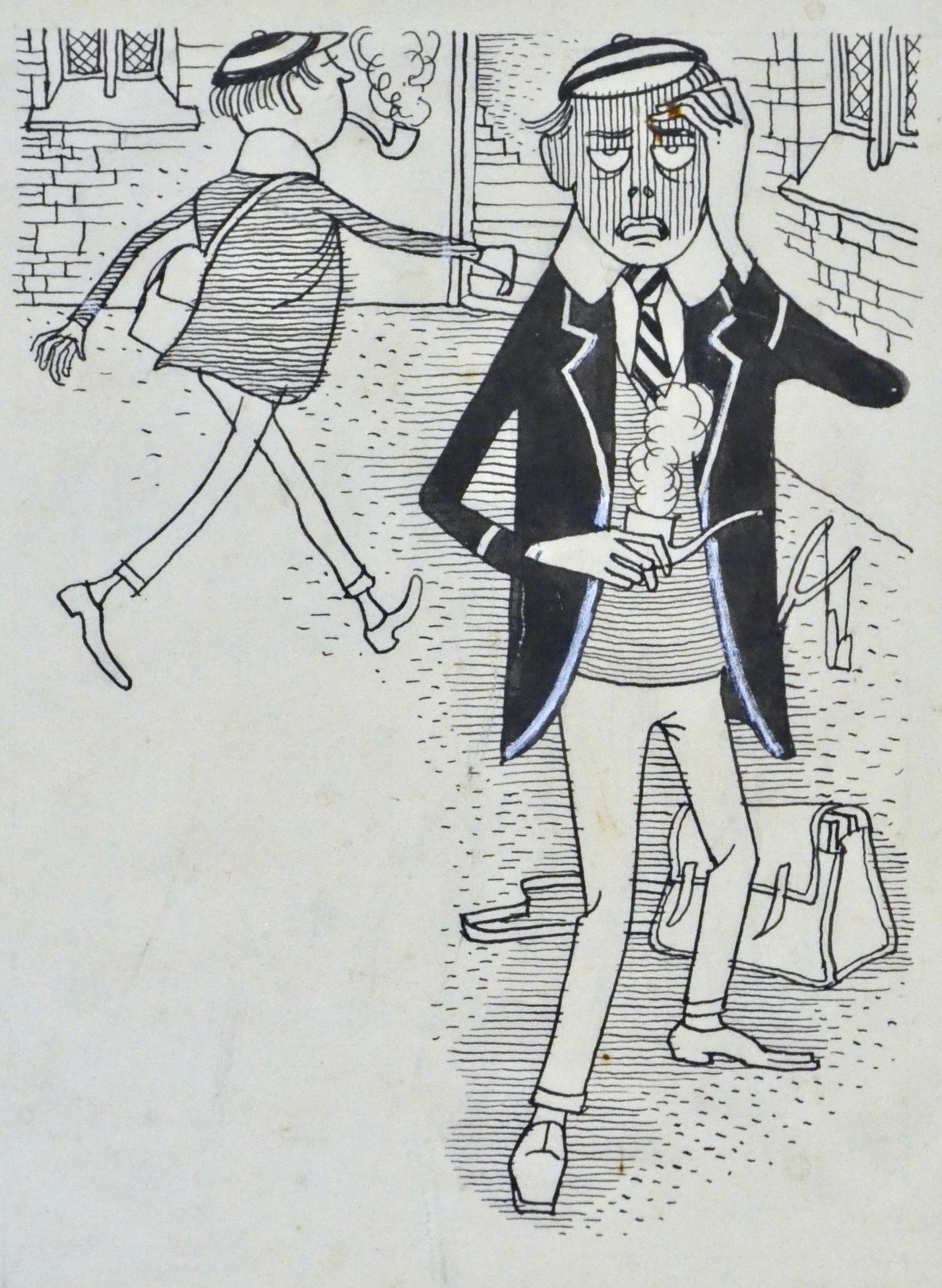 Frank Watkins Dunce, Dunce, Double D Original pen and ink 1920s Children's Book Illustration