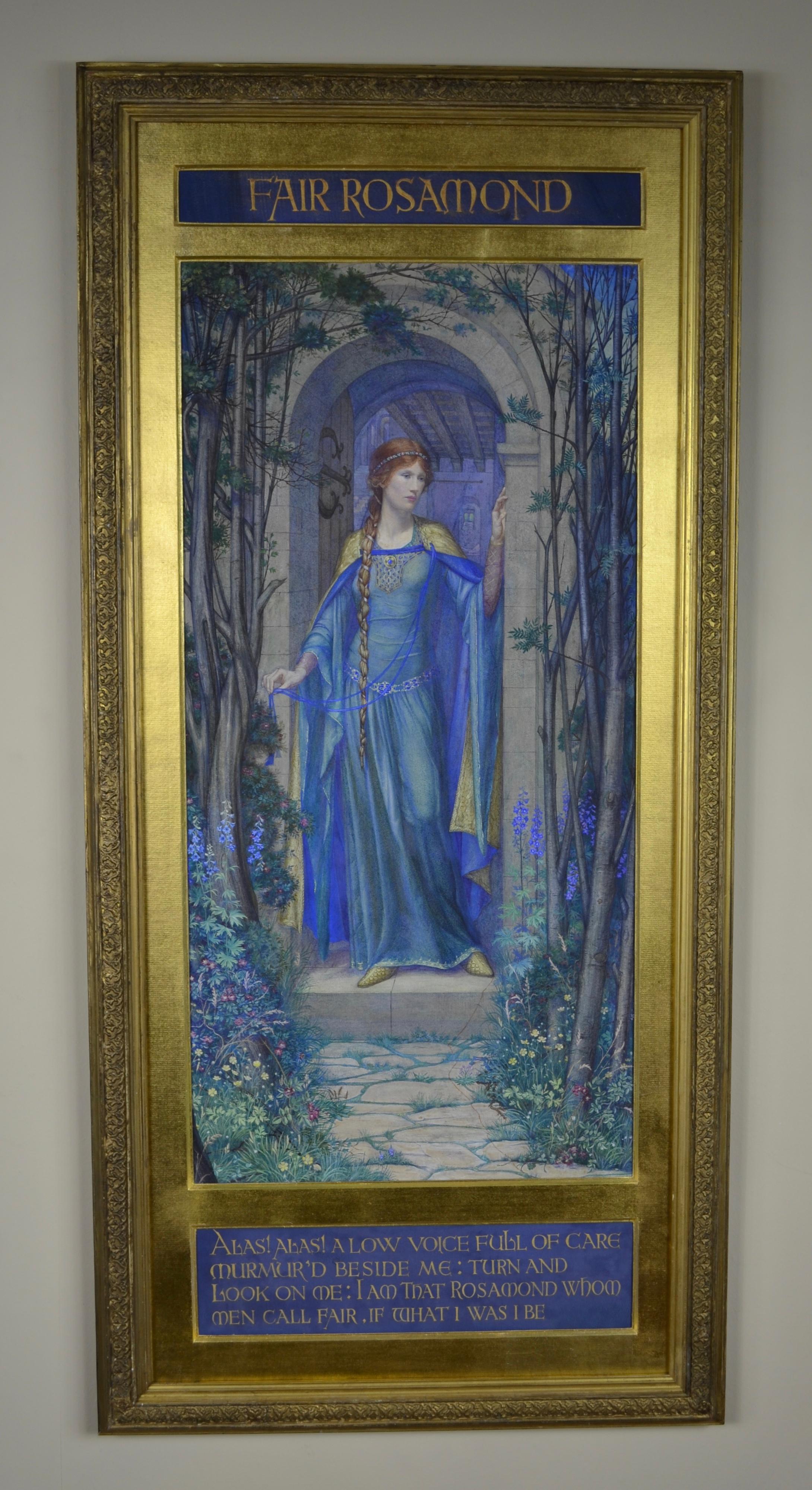 Fair Rosamond - Präraffaelitisches Aquarell der britischen Künstlerin Kate Eadie im Angebot 1
