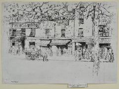 Antique The Street, Chelsea - 1880s etching by Whistler follower Theodore Roussel