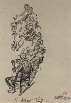 Violin Section, Royal Albert Hall - Study by British artist Lord Methuen