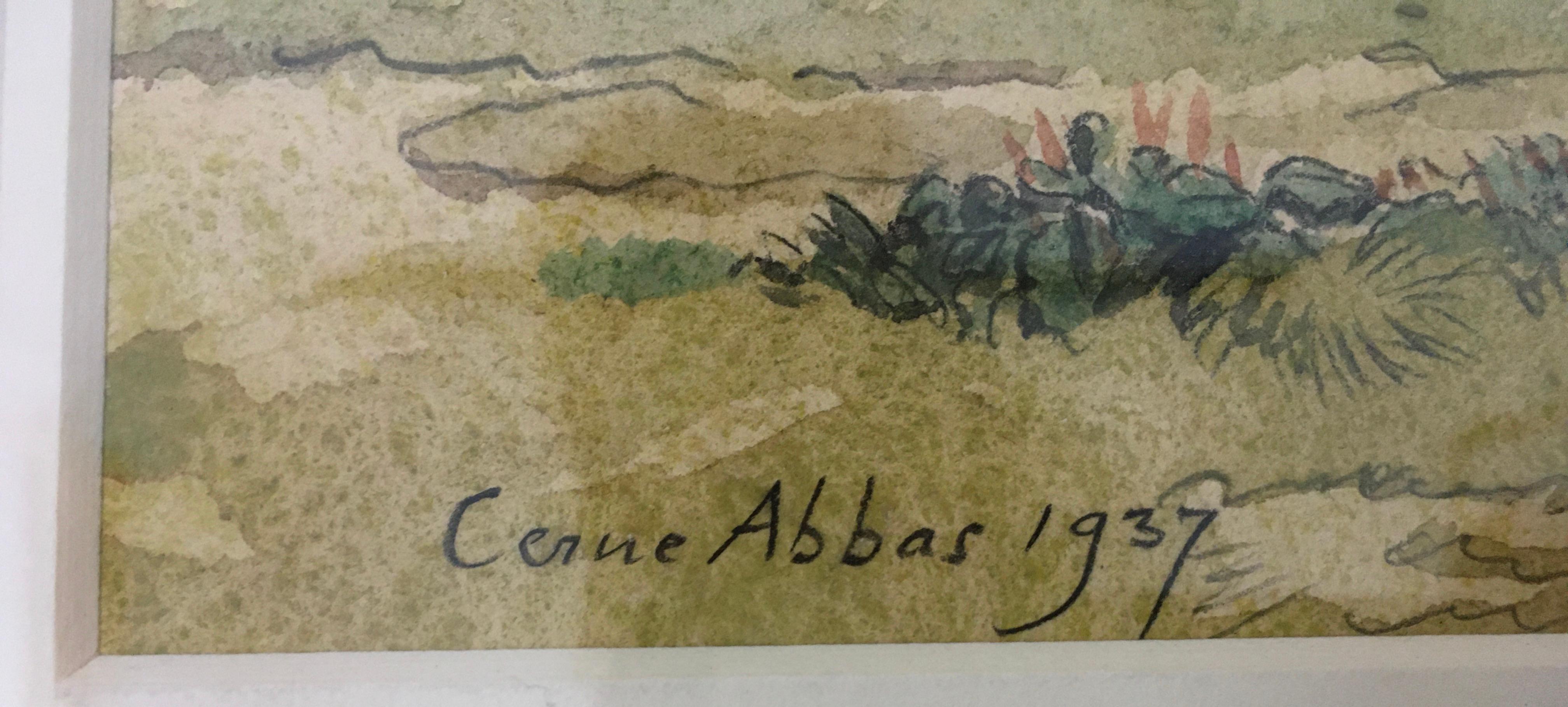 Poulets de Cerne Abbas - Aquarelle britannique des années 1930 de Randolph Schwabe en vente 4