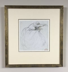 Grief - 19th Century Belgian/French drawing by Clement Auguste Andrieux