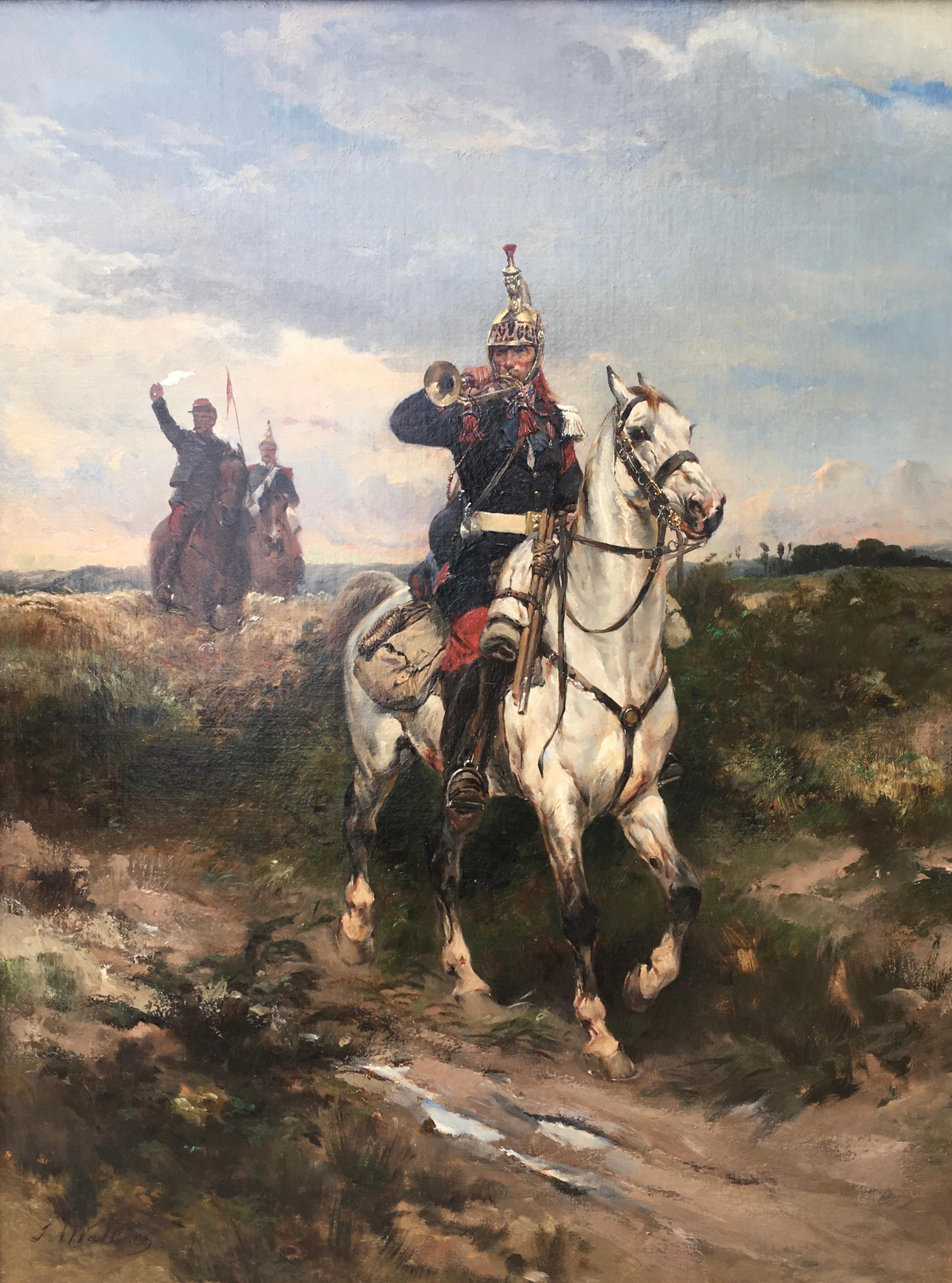 James Alexander Walker Figurative Painting - The French Dragoon - 19th Century Military oil by Anglo/French J A Walker