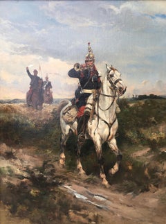 The French Dragoon - 19th Century Military oil by Anglo/French J A Walker