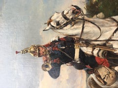 The French Dragoon - 19th Century Military oil by Anglo/French J A Walker