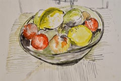 Stillleben mit Früchten – modernes britisches Aquarell von John Sergeant