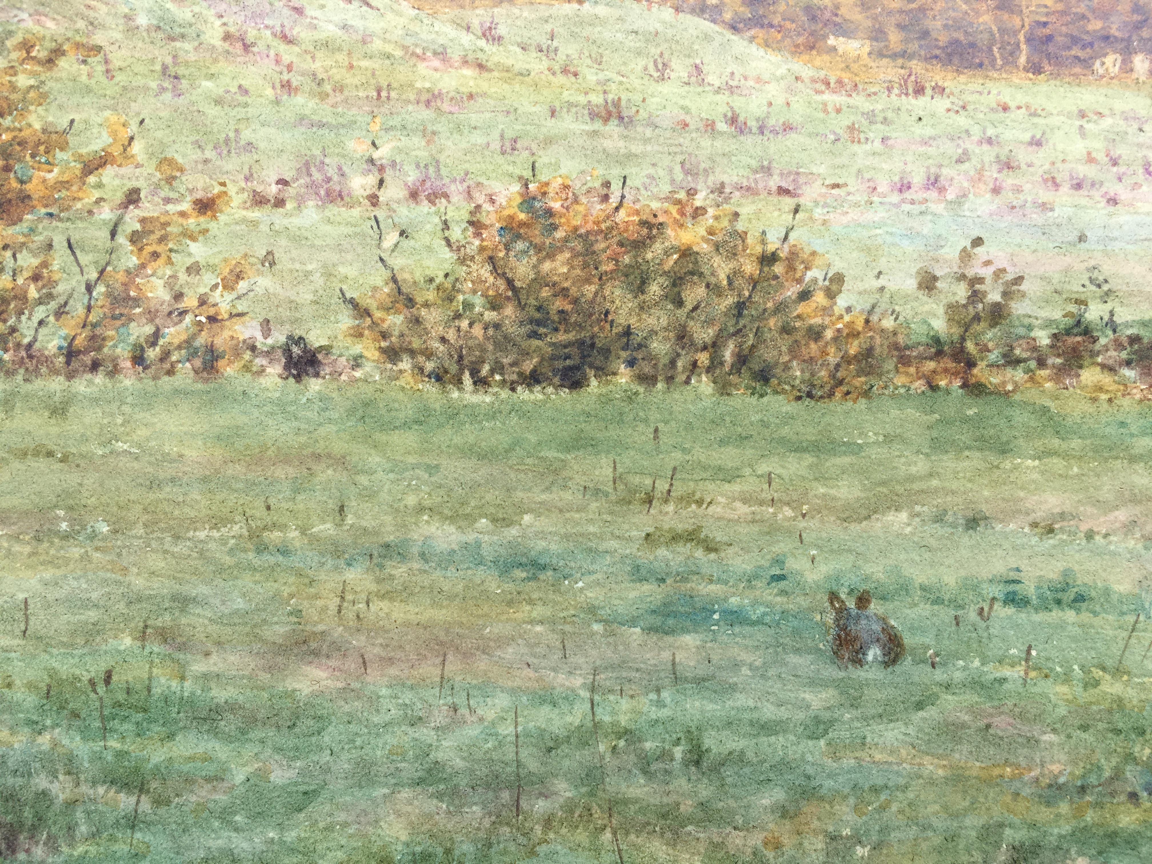 A Little Wooded Valley in Surrey – Präraffaelitische Landschaft von G P Boyce – Art von George Price Boyce
