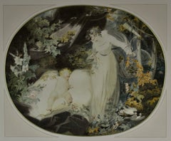 Cupido durmiendo - Acuarela británica del siglo XVIII de Richard Westall RA