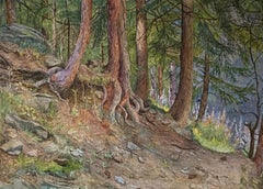 Woodland - British early 20th Century watercolour by Estella Canziani