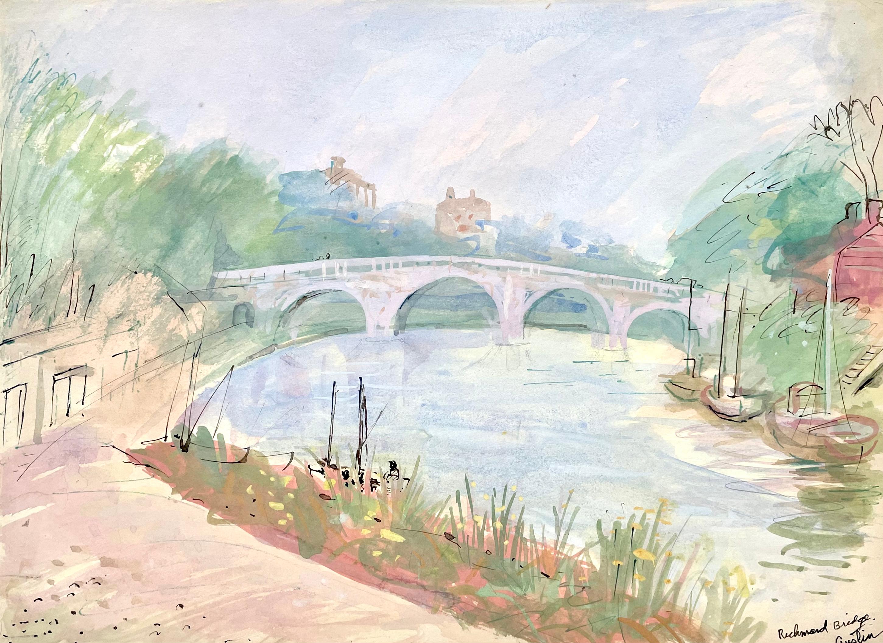 Richmond Bridge - 20th Century British watercolour by Austin Taylor