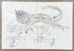 Jubilat Agno - 20th Century British watercolour drawing of a cat by John Ward