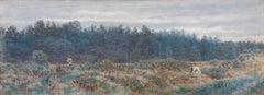 Antique A Surrey Common - Pre-Raphaelite landscape watercolour by George Price Boyce