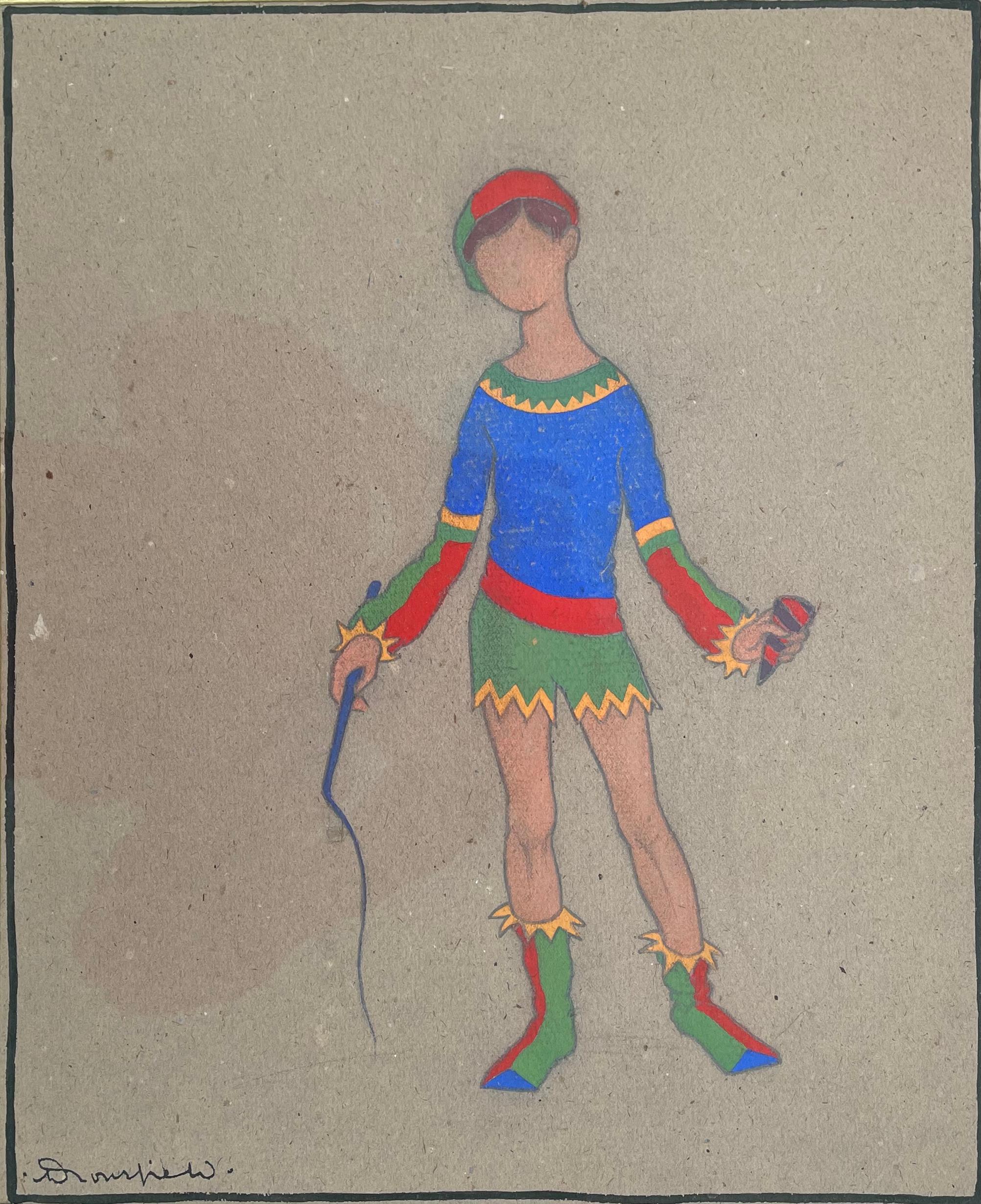 JOHN DRONSFIELD
(1900-1951)

Boy with Whip and Top

Signed l.r.: Dronsfield
Watercolour
Unframed

40 by 33 cm., 15 ¾ by 13 in.
(mount size 59.5 by 51 cm., 23 ½ by 20 in.)

John Marsden Dronsfield was born in Lancashire.  He studied briefly at