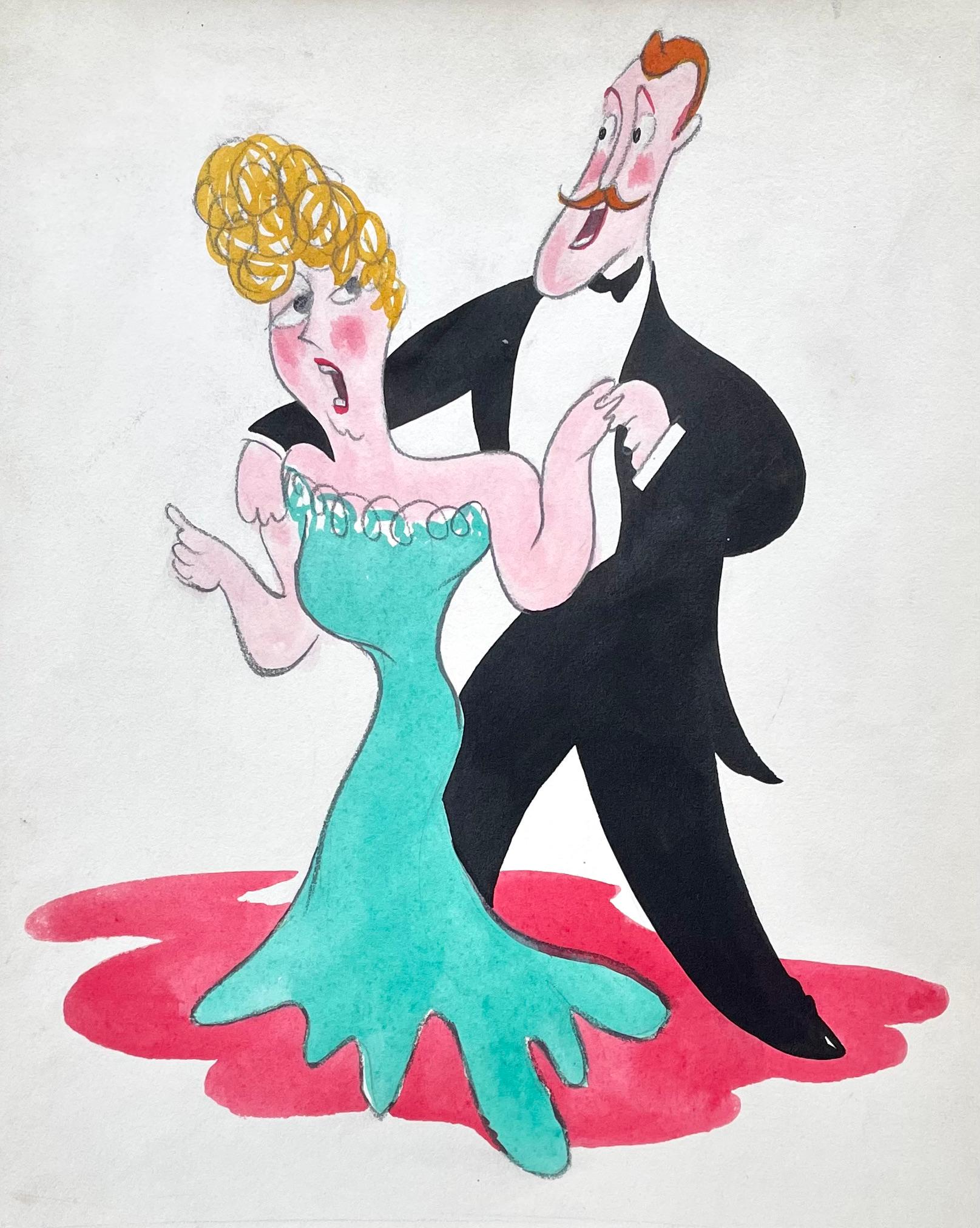 The Duet - A 1930s Theatrical Illustration by British artist John Dronsfield