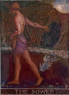 James Joshua Guthrie - Il seminatore, acquerello britannico dei primi del Novecento