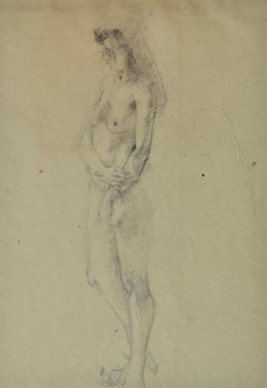 Carolyn Sergeant - dessin britannique du 20e siècle d'une figure nue