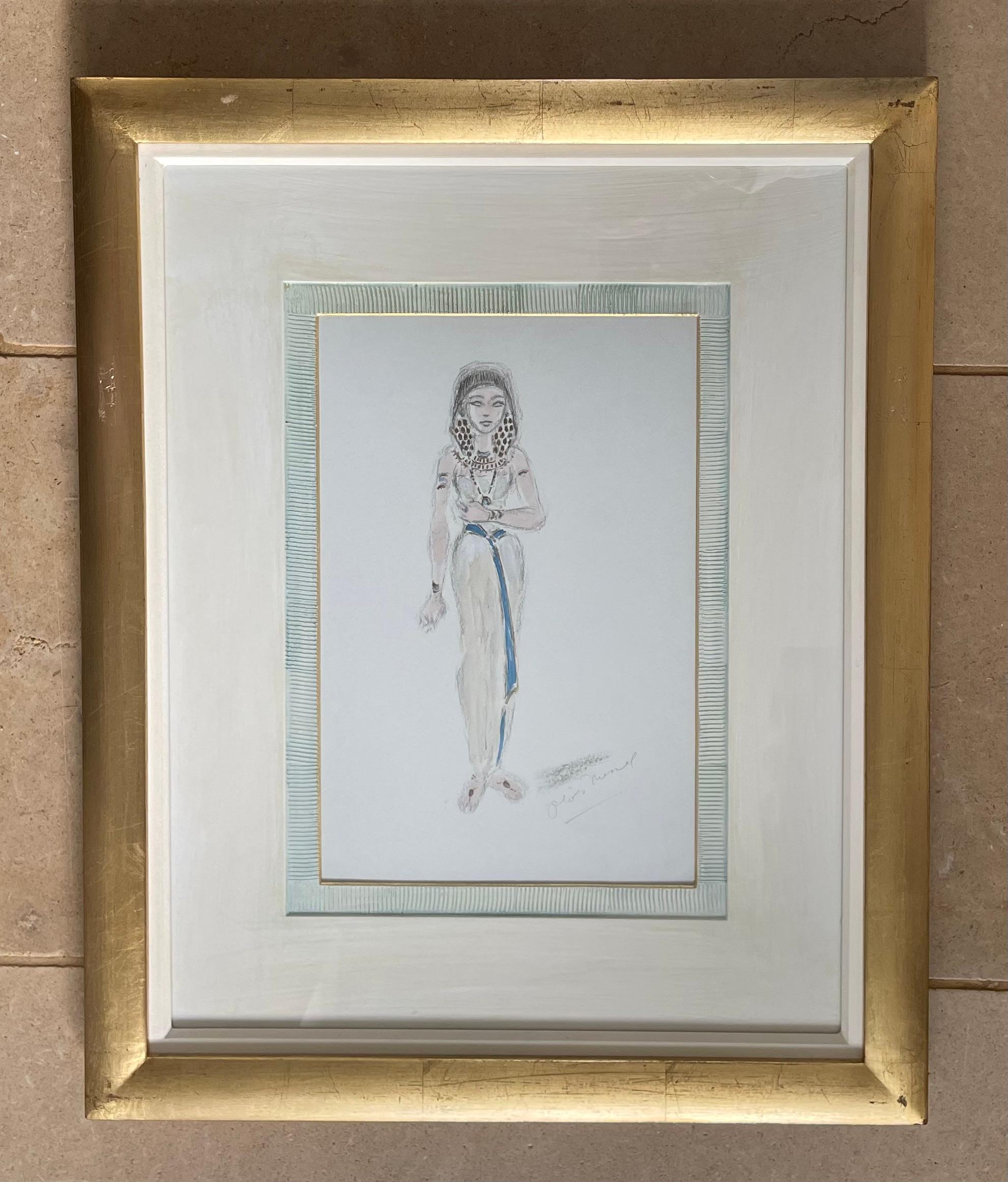 OLIVER MESSEL
(1904-1978)

Blue Costume Design for Vivian Leigh in Caesar and Cleopatra - 1945

Signed l.r.: Oliver Messel 
Watercolour and chalks heightened with white and gold paint
Framed

14 ¼ by 9 ½ in., 36 by 24 cm.
(Frame size 26 by 21 ¼ in.,
