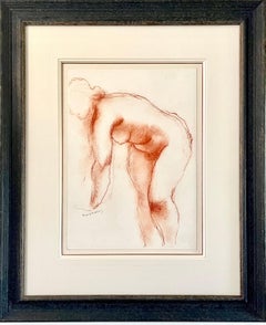 Nu - Dessin à la craie britannique du 20e siècle d'un nu féminin par Frank Dobson RA