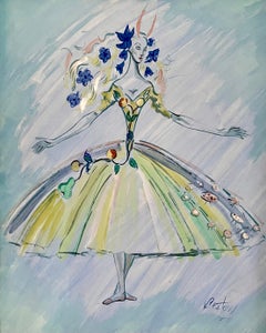 Cecil Beaton - Watercolour Ballet Costume Design for Le Pavillon - 1936
