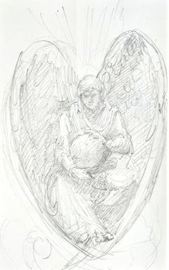 Antique Sir William Blake Richmond - An Angel - 19th Century British Drawing