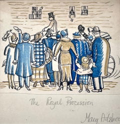 Mary Adshead - Il corteo reale - Illustrazione britannica del XX secolo