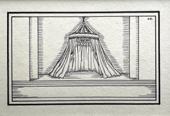 Albert Rutherston - Tenda - Illustrazione a penna e inchiostro per Cymbeline, Gran Bretagna anni '20
