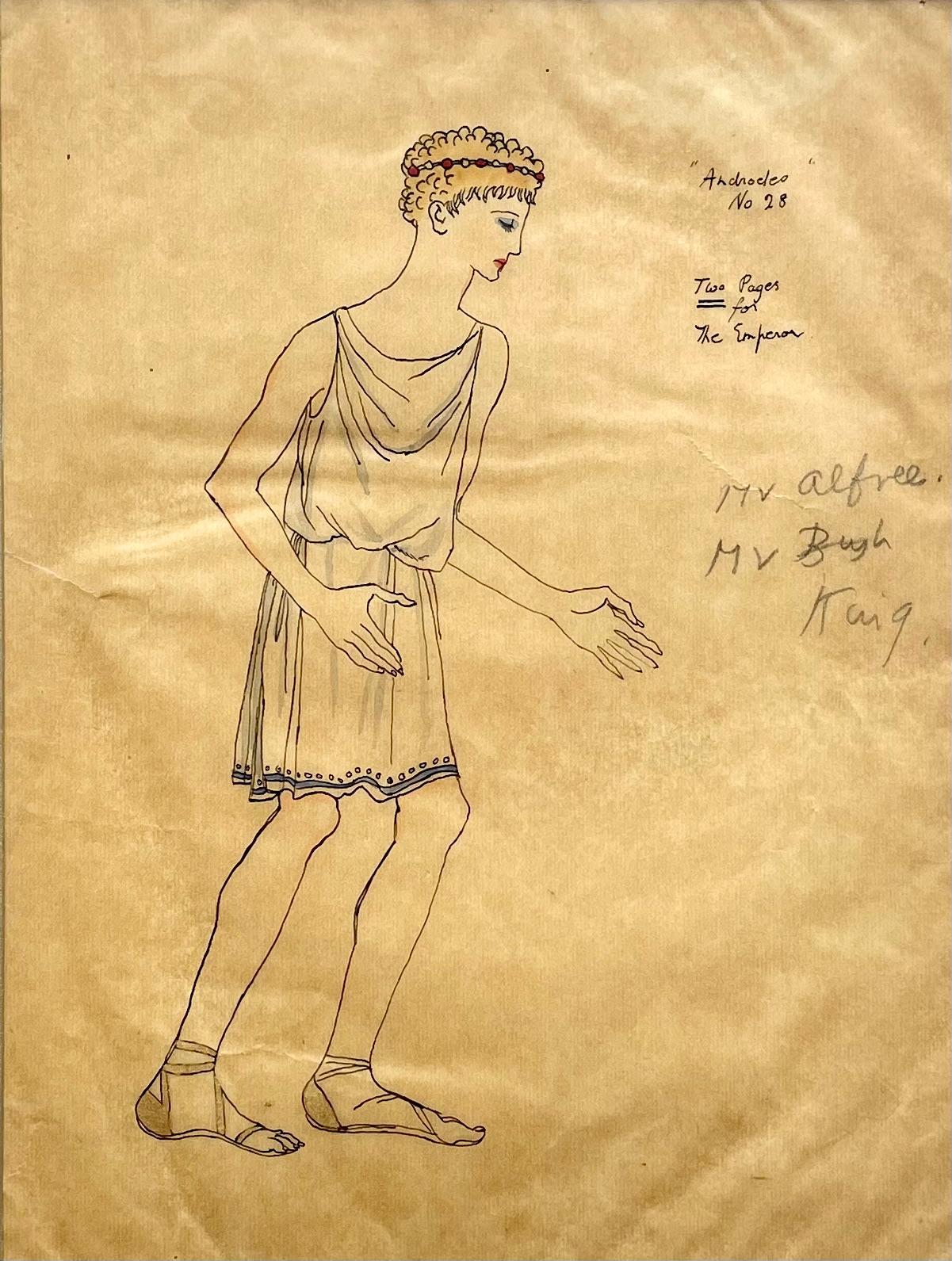 Albert Rutherston, RWS Figurative Art - Costume Design for Androcles and the Lion -  Albert Rutherston, 1913