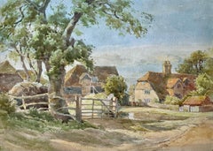 Joseph Arthur Powell - Una granja de Sussex - Acuarela británica de principios del siglo XX