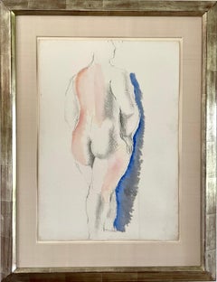 Frank Dobson - Nudo con blu - Disegno britannico del XX secolo
