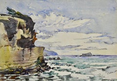 Lada Grant - 20th Century New Zealand Coastal Watercolour of Muriwai Beach