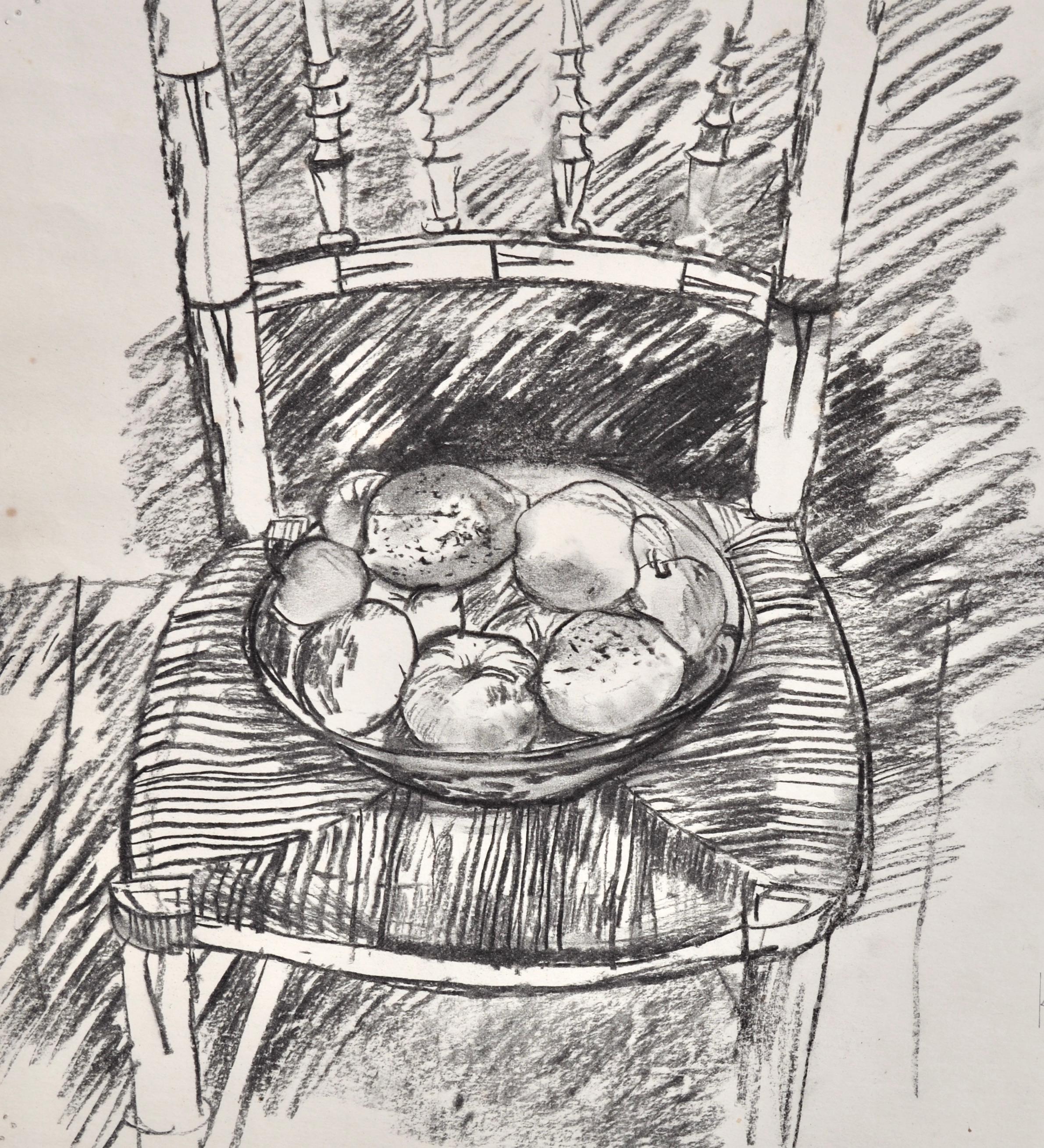 JOHN SERGEANT
(1937-2010)

Fruta en una silla

Tiza negra, sin enmarcar

36,5 por 33,5 cm, 14 ¼ por 13 ¼ pulg. 
(tamaño de montaje 53 por 49 cm., 21 por 19 ¼ pulg.)

Sergeant nació en Londres, hijo de un funcionario.  Su familia se trasladó pronto a