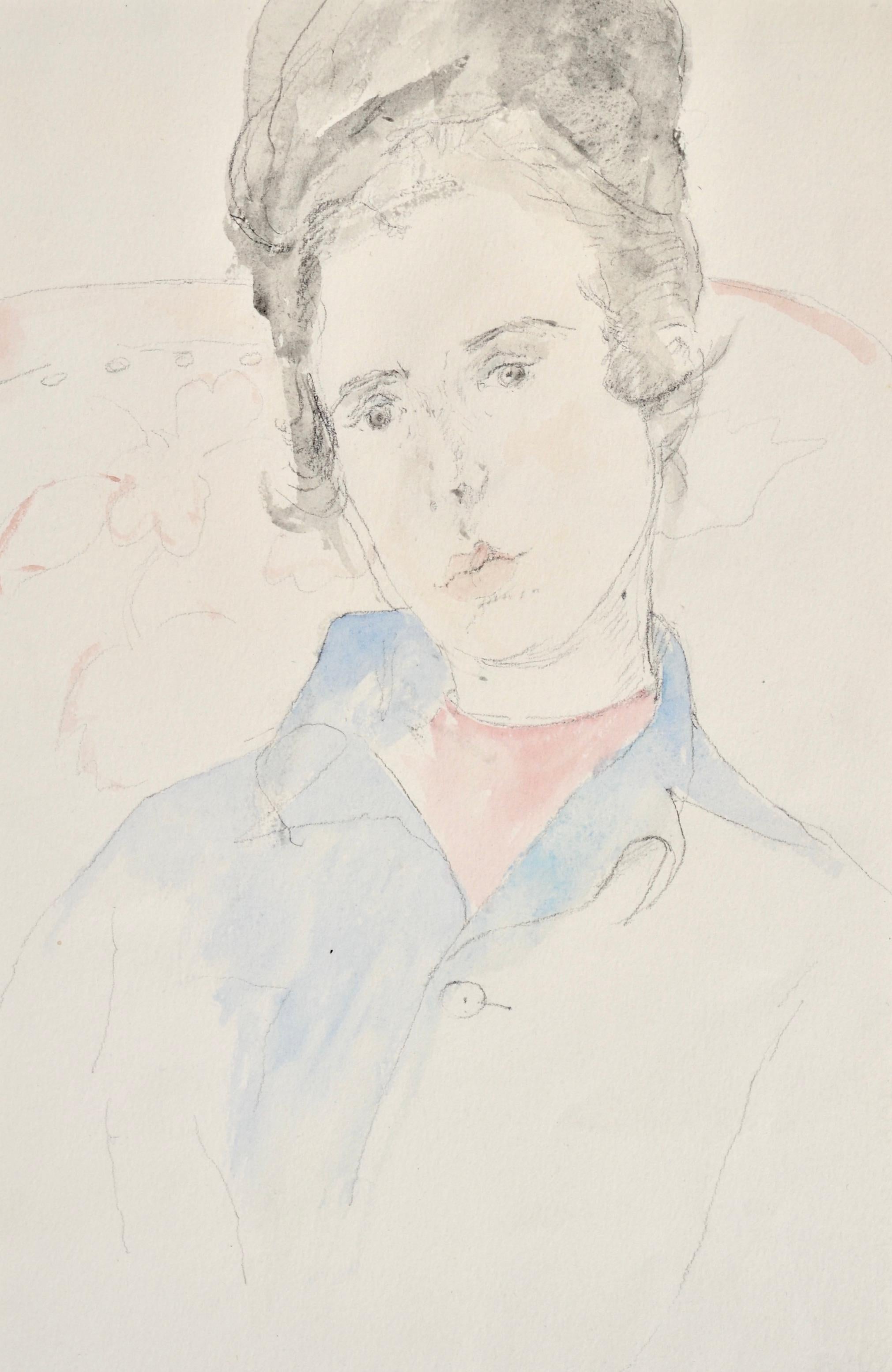 JOHN SERGEANT
(1937-2010)

Portrait de Carolyn, l'épouse de l'artiste.

Crayon et aquarelle, non encadré

33 par 21,5 cm, 13 par 8 ½ in.
(format du montage 49,5 x 37 cm, 19 ½ x 14 ½ in.)

Sergeant est né à Londres, fils d'un fonctionnaire.  Sa